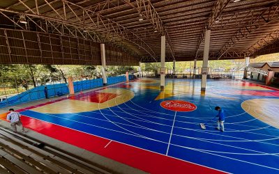 พื้นสนามบาสเกตบอล โพลียูรีเทน (PU Sport Floor) มาตรฐานระดับสากล โรงเรียนดาราวิทยาลัย เชียงใหม่